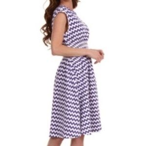 Kate Spade Purple Zig Zag Bateau Neck M 10/12